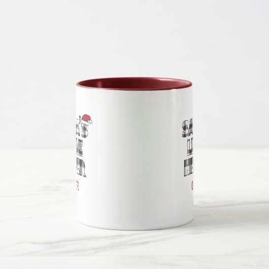Santa's Little Helper Christmas Personalized Mug マグカップ (中央)