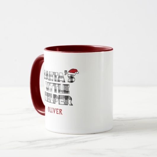 Santa's Little Helper Christmas Personalized Mug マグカップ (正面左)