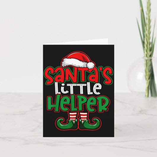 Santa's Little Helper Espresso Martini Christmas T カード (正面)
