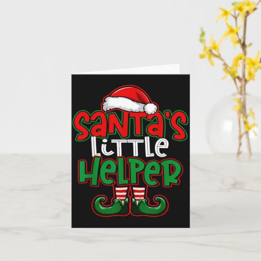 Santa's Little Helper Espresso Martini Christmas T カード (黄色い花)