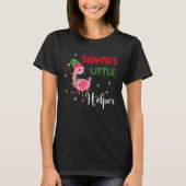 santa's little helper flamingo elf merry christmas tシャツ (正面)
