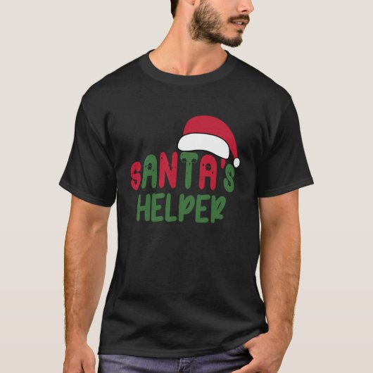 Santa's Little Helper Group Matching Family Christ Tシャツ (正面)