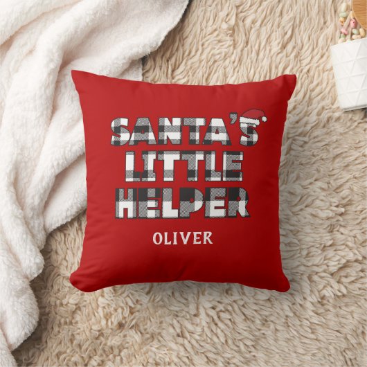 Santa's little helper Personalized  クッション (ブランケット)