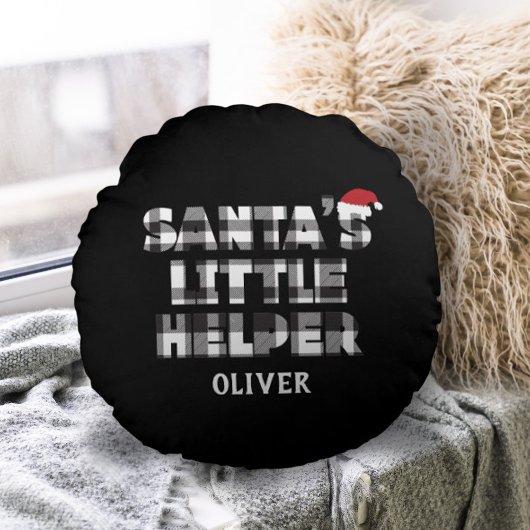 Santa's little helper Personalized  ラウンドクッション