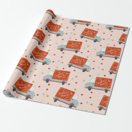 Santa's Mail Truck Illustration Wrapping Paper ラッピングペーパー