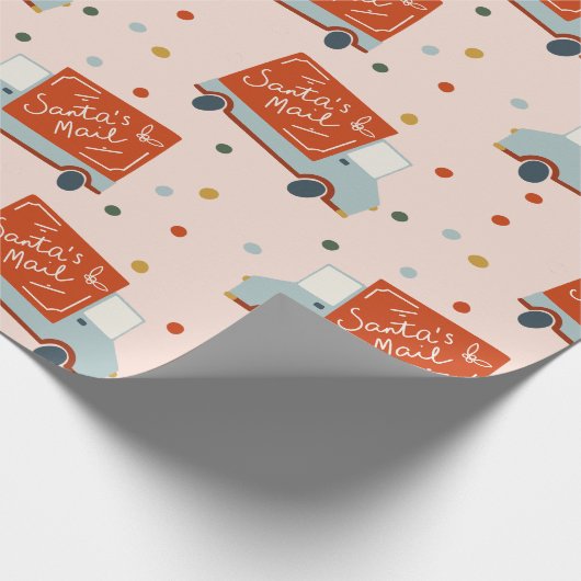 Santa's Mail Truck Illustration Wrapping Paper ラッピングペーパー (角)