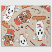 Santa's Milk & Cookiesおもしろいパターン ラッピングペーパー (フラット)