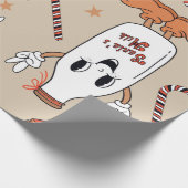 Santa's Milk & Cookiesおもしろいパターン ラッピングペーパー (角)