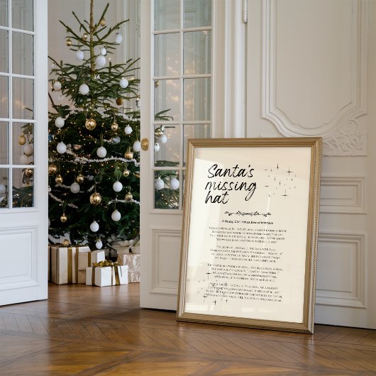 Santa's Missing Hat Funny Christmas Print ポスター