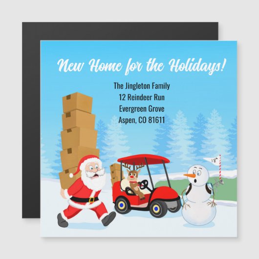 Santa's Moving Boxes with Reindeer on Golf Course  (正面/裏面)