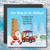 Santa's Moving Boxes with Reindeer on Golf Course 