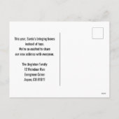 Santa's Moving Boxes with Reindeer on Golf Course シーズンポストカード (裏面)