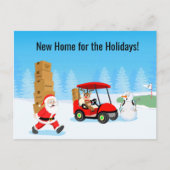 Santa's Moving Boxes with Reindeer on Golf Course シーズンポストカード (正面)