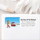 Santa's Moving Boxes with Reindeer on Golf Course ラベル (インサイチュ)