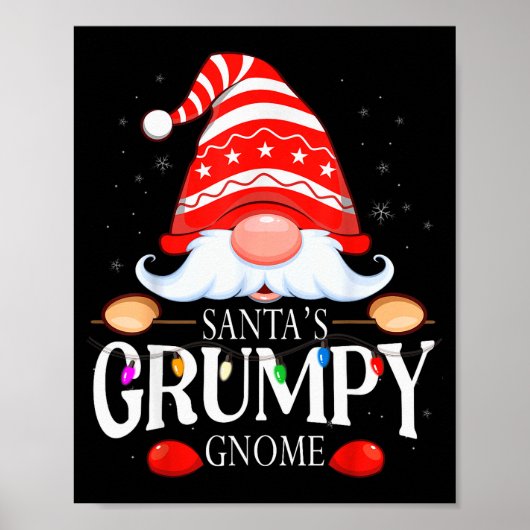 Santa's Mpy Gnome Matching Christmas Pajama  ポスター (正面)
