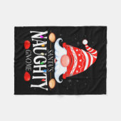 Santa's Naughty Gnome Matching Christmas Pajama フリースブランケット (正面(横))