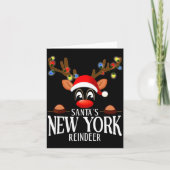 Santas New York Reindeer Funny Xmas Matching Pjs  カード (正面)