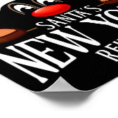 Santas New York Reindeer Funny Xmas Matching Pjs  ポスター (角)