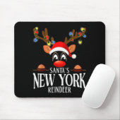 Santa's New York Reindeer Funny Xmas Matching Pjs マウスパッド (マウス)