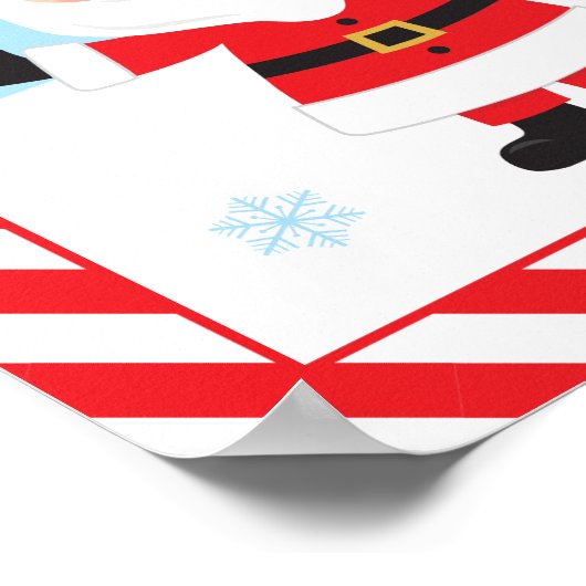 Santa's Niceリスト証明書ポスタパーソナライズされたー ポスター (角)