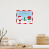 Santa's Niceリスト証明書ポスタパーソナライズされたー ポスター (キッチン)