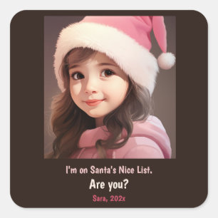 Santa's Nice List写真シール スクエアシール