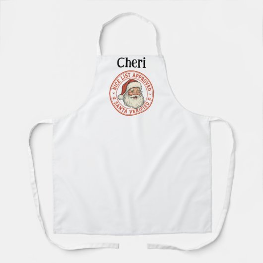 Santas Nice List Baking エプロン (正面)