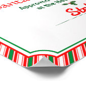 Santa's Nice List Certificate Red Green Candy Cane ポスター (角)