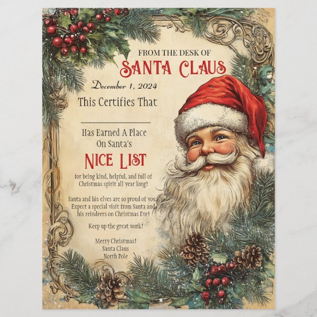 Santa's Nice List Certifications  レターヘッド (正面)