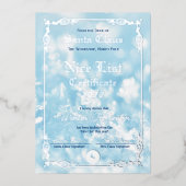 Santa's Nice List Foil Certificate Foil Invitation 箔招待状 (正面)