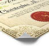 Santa's Nice List Personalized Certificate, Letter ポスター (角)