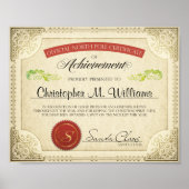 Santa's Nice List Personalized Certificate, Letter ポスター (正面)