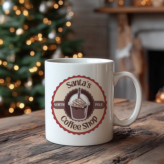 Santa's North Pole Coffee Shop Christmas Mug コーヒーマグカップ