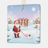 Santa's North Pole Holiday Golfing Fun  セラミックオーナメント (左)