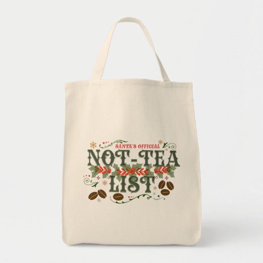 Santa's Official Not-Tea List Cozy Christmas トートバッグ (正面)