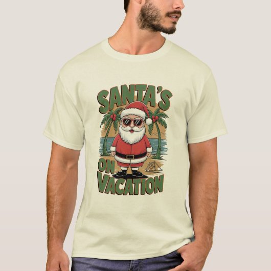 Santa's on vacation Christmas Tシャツ (正面)