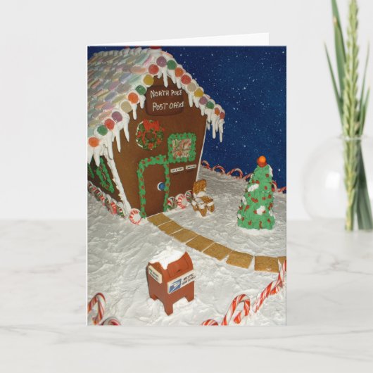 santas post office gingerbread house シーズンカード (正面)