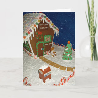 santas post office gingerbread house シーズンカード