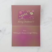 Santa's Reindeer and Snowflakes Card カード (内部)