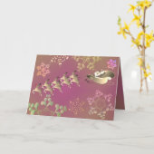 Santa's Reindeer and Snowflakes Card カード (黄色い花)