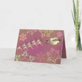 Santa's Reindeer and Snowflakes Card カード (正面)
