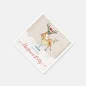 Santa's Reindeer Martini Cocktail Christmas Party スタンダードカクテルナプキン (角)