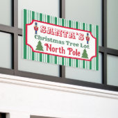 Santa's Retro Christmas Tree Lot Sign Banner 横断幕 (ビルの外側)