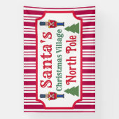 Santa's Retro Christmas Village Sign Banner 横断幕 (縦)