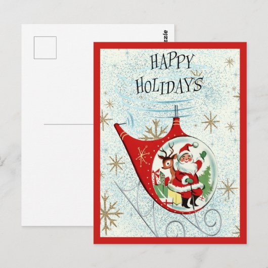 Santa's Retro Rotor Sleigh ポストカード (正面/裏面)