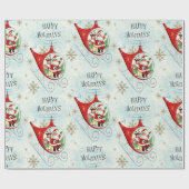 Santa's Retro Rotor Sleigh ラッピングペーパー (フラット)