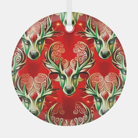 Santa's Secretive Reindeer ガラスオーナメント (正面)
