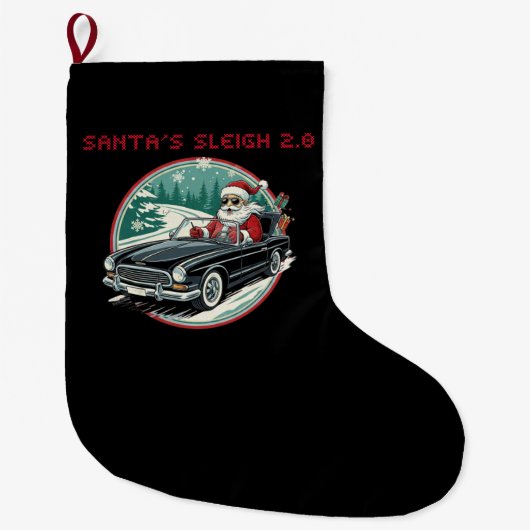 Santa's Sleigh 2.0 Christmas Stocking ラージクリスマスストッキング (正面)