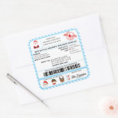 Santas Sleigh Christmas Shipping Label Sticker スクエアシール (封筒)