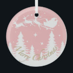 Santa's Sleigh Ride ガラスオーナメント<br><div class="desc">Decorate with Santa on his magical sleigh ride!</div>